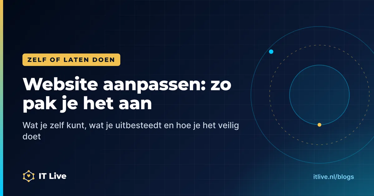 Website aanpassen: een ondernemer past tekst en foto's aan in het CMS van zijn website