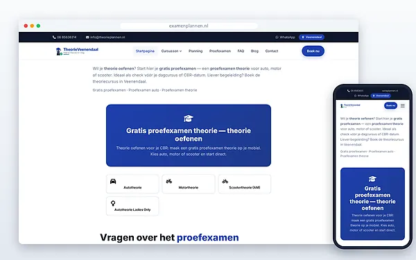 Examenplannen — website door Layg