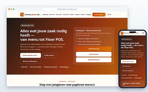 Horeca Menu Manager — website door Layg