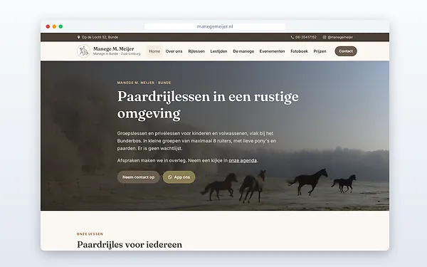 Manege M. Meijer — website door Layg
