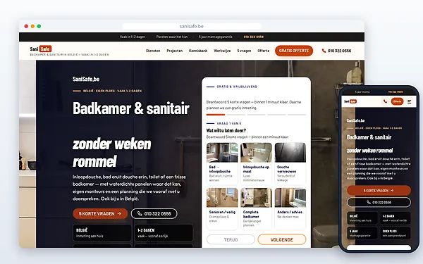 SaniSafe België — website door Layg