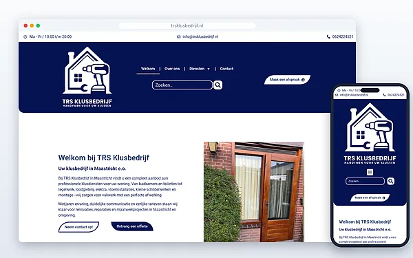 TRS Klusbedrijf — website door Layg