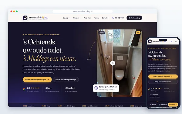 WC-renovatie in 1 dag — website door Layg